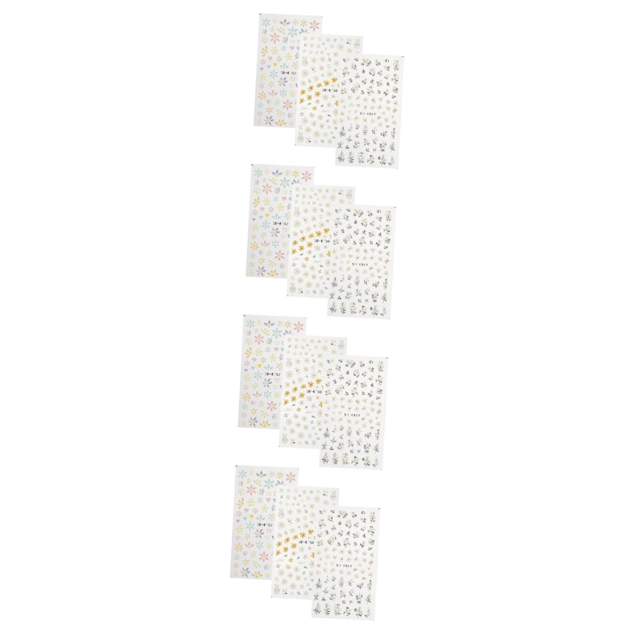 SHERCHPRY 4 Set Adesivi Per Chiodi in Rilievo 5d Etichetta Se Stesso Unghia Manicure Con Accessori Per Unghie Adesivi in ​​rilievo Decalcomanie Decorative Per Unghie Adesivo 3 Pezzi*4