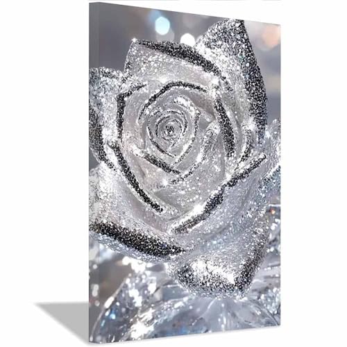 Impression sur Toile Montagne Rose Scintillante - Tableau Haut de Gamme TERUEA Argent