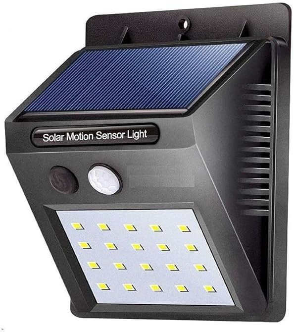 Solar-Powered Outdoor Light Featuring 20 LEDs and a Motion Sensor, Built with Weatherproof Plastic for driveways, Garden Paths, Yards, and Outdoor Home Decoration, Emitting White Light.