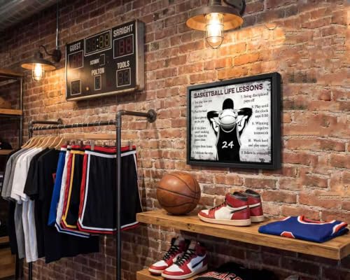 AIRDURS Black Framed Basketball Life Lessons Canvas Wall Art 24x36in by AIRDURS - Used condition - Image 5