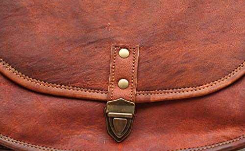 Firu-Handmade Women Vintage Style Leather Crossbody Shoulder Bag Satchel Saddle Bag Ladies Purse Genuine Brown Leather Crossbody Bags For Women Travel #TOP3