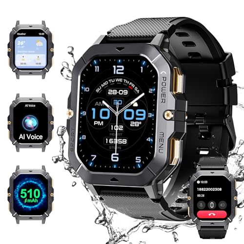 CUBOT Smartwatch C28, 2,02 Pouces HD Montre de Fitness Extérieure, 120+ Modes Sportifs, étanche 5 ATM, Batterie 510 mAh, avec Fonction Téléphone/Fréquence Cardiaque/SpO2, pour iOS/Android Noir