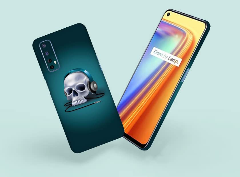 Image of Skull&Music Skin Back Protector Film Ultra Thin Scratch Resistant Vinyl (Not Case and Cover) for Realme 7