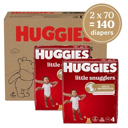 Image of Baby Diapers Size 4 (22-37 lbs), 140ct, Huggies Little Snugglers