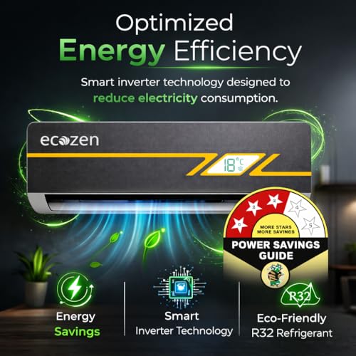 Image of Ecozen Smart Air Conditioner - 1.5 Ton Inverter AC with Intelligent Cooling and Smartphone App Control (Urban Bold) - IDU-WSAC18310XE52VMA, ODU-WSAC18310XE52VMA
