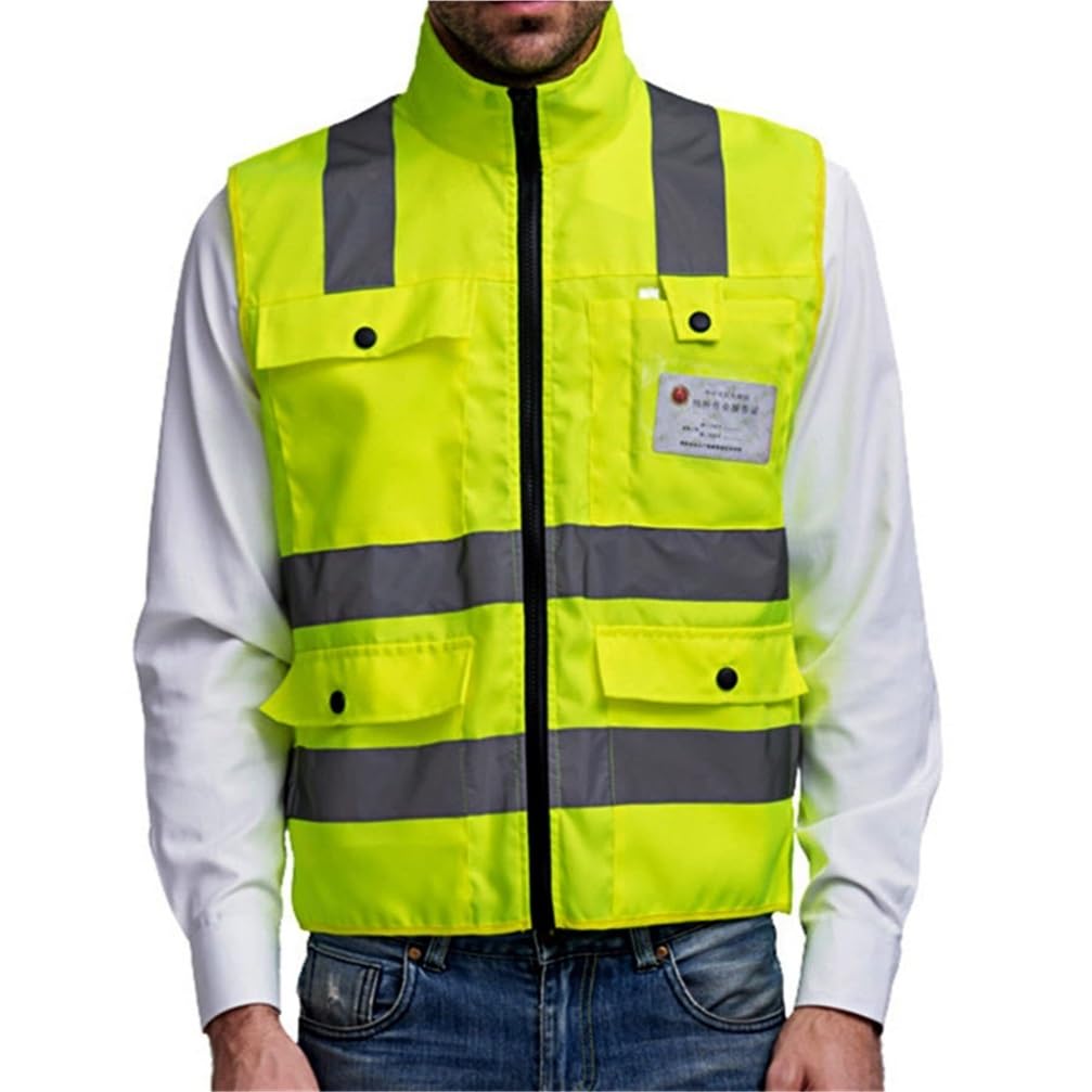 Chaleco Reflectante Chaleco Reflectante Con Cremallera For Deportes De Invierno, Chaleco Reflectante De Algodón, Ropa Fluorescente Chaleco de Trabajo
