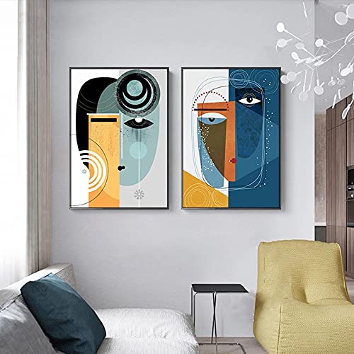 Pintura de lienzo geométrica abstracta y carteles contemporáneos de 20x30cm para decoración 3