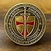 Knight Templar Prayer Coin, Dual-Sided Knight Templar Challenge Coin with Red Cross, Shield Knights Pray Commemorative Coins, Gift for Collectors (1PC)
