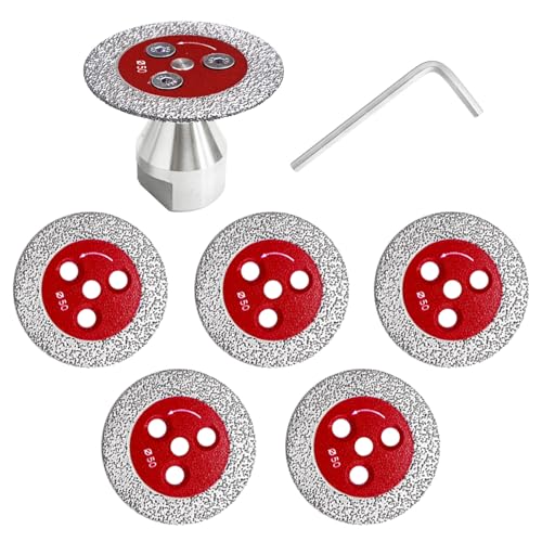 6 Piezas Mini Disco Corte Diamante 50mm para Porcelanico, y M14 Brida