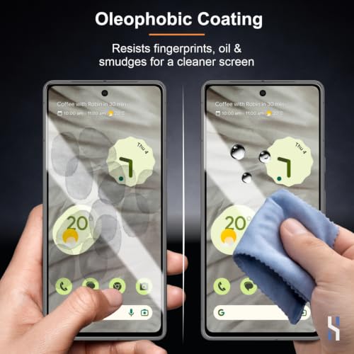 Image of Tempered Glass for Google Pixel 7A (6.1 Inch) Military Grade 9H Screen Guard, Anti-Scratch, Shatterproof, Edge-to-Edge Full Coverage - Black Border