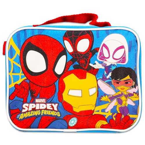 Spidey and His Amazing Friends Backpack and Lunch Box - 16” Spiderman Backpack, Spidey Lunch Box, Water Bottle, Tattoos, More | Avengers Backpack3