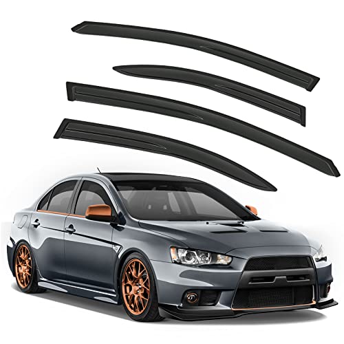 SCITOO Window Visors Outside Mount Window Visor Deflector Rain Guard Compatible with 2008-2017 for Mitsubishi for Lancer 4Pcs Set