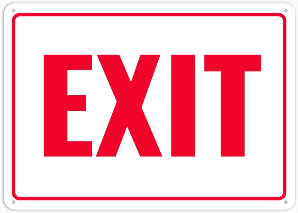 8"x12" Rust Free Aluminum Metal Sign - Exit - Weather Resistant, Durable, Easy To Mount