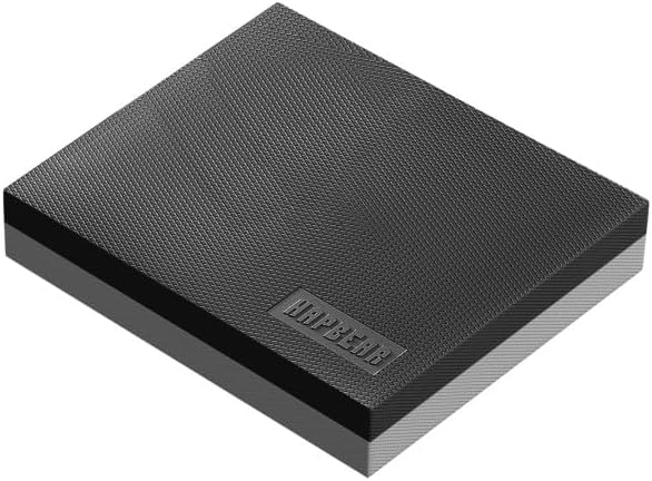 HAPBEAR Exercise Balance Pad - 15"x12" Non-Slip Textured Bottom Stability Training Mat - 2.25" Thick Soft Cushioned Foam for Physical Therapy, Core Training & Home Workouts Gray/Black-1PC
