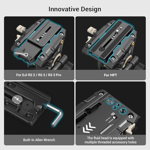 Image of SmallRig AD-01 Video Tripod, 73 inch Heavy Duty Tripod with 360 Degree Fluid Head and Quick Release Plate for DSLR, Camcorder, Cameras 3751, Black