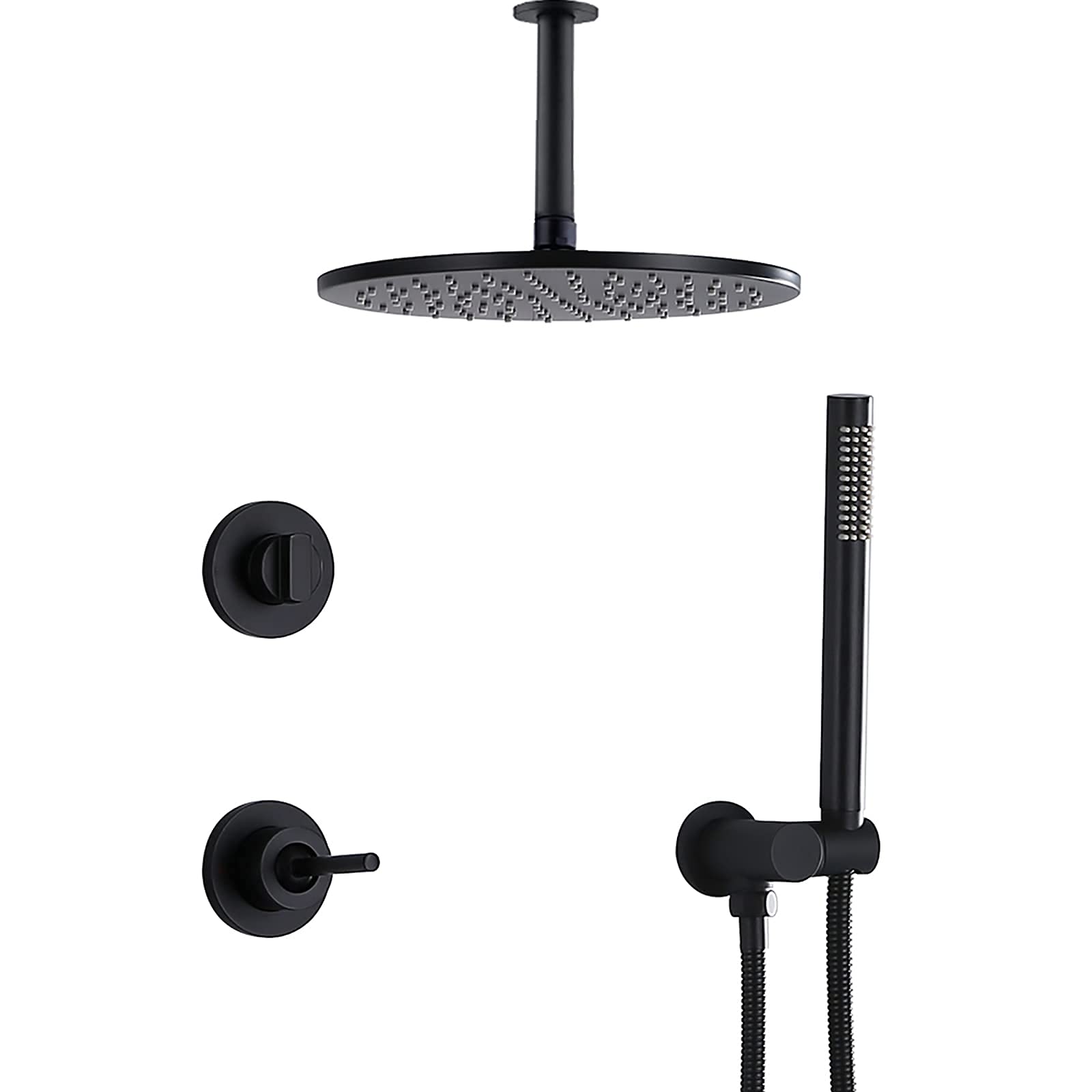 Robinet de douche noir complet pour remplacer une robinetterie obsolète