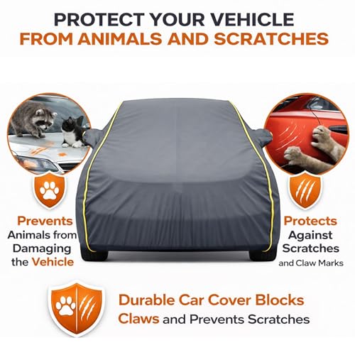 Image of Premium Grey Series 100% Waterproof Car Body Cover for Venue Cover (All Models) with Mirror Pockets | Triple Stitched, Elastic, Custom Fit, Heat Resistant, Anti-Dust, All-Weather Cover