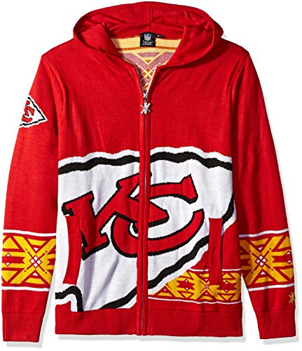 FOCO Kansas City Chiefs Full Zip Hooded Sweater Large