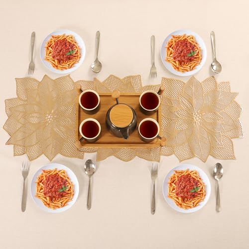 Image of Homerz Premium Table Runner, PVC, Size- 92x34 cm | Waterproof, Heat Resistant, Non-Slip, Easy to Clean Soft Table Runner for Coffee Table, Dining Table and Centre Table. (Flower)