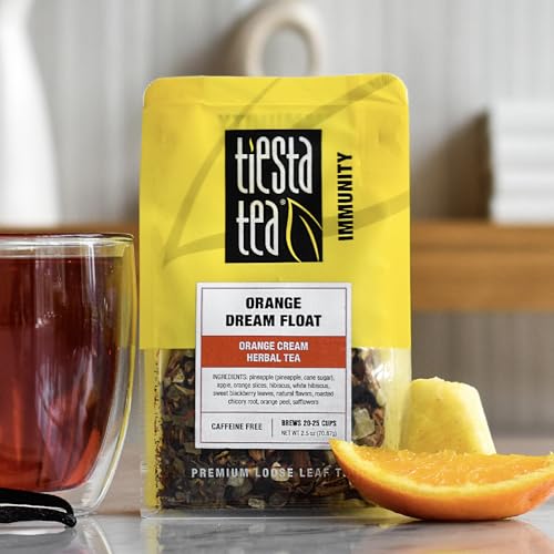 Image of Tiesta Tea - Orange Dream Float Tea, Loose Leaf, Orange Cream Herbal Tea, Premium Caffeine-Free Tea Blend, Make Hot or Iced & Up to 25 Cups, 2.5 oz Resealable Pouch