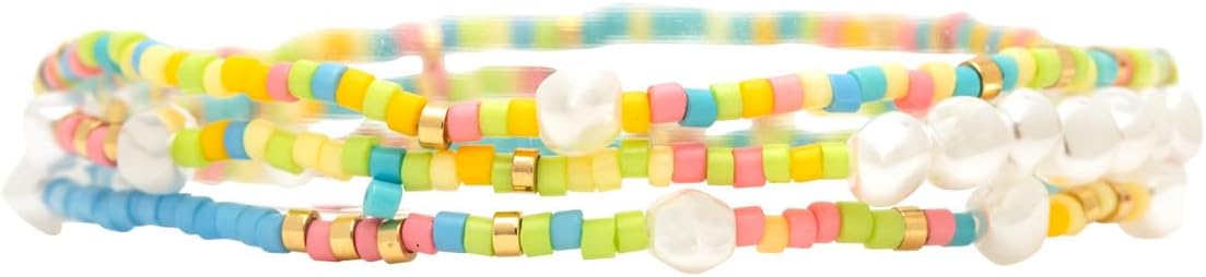 Pura Vida Bracelets Pack Solana Seed Bead Stretch Bracelet Stack - Set of 3