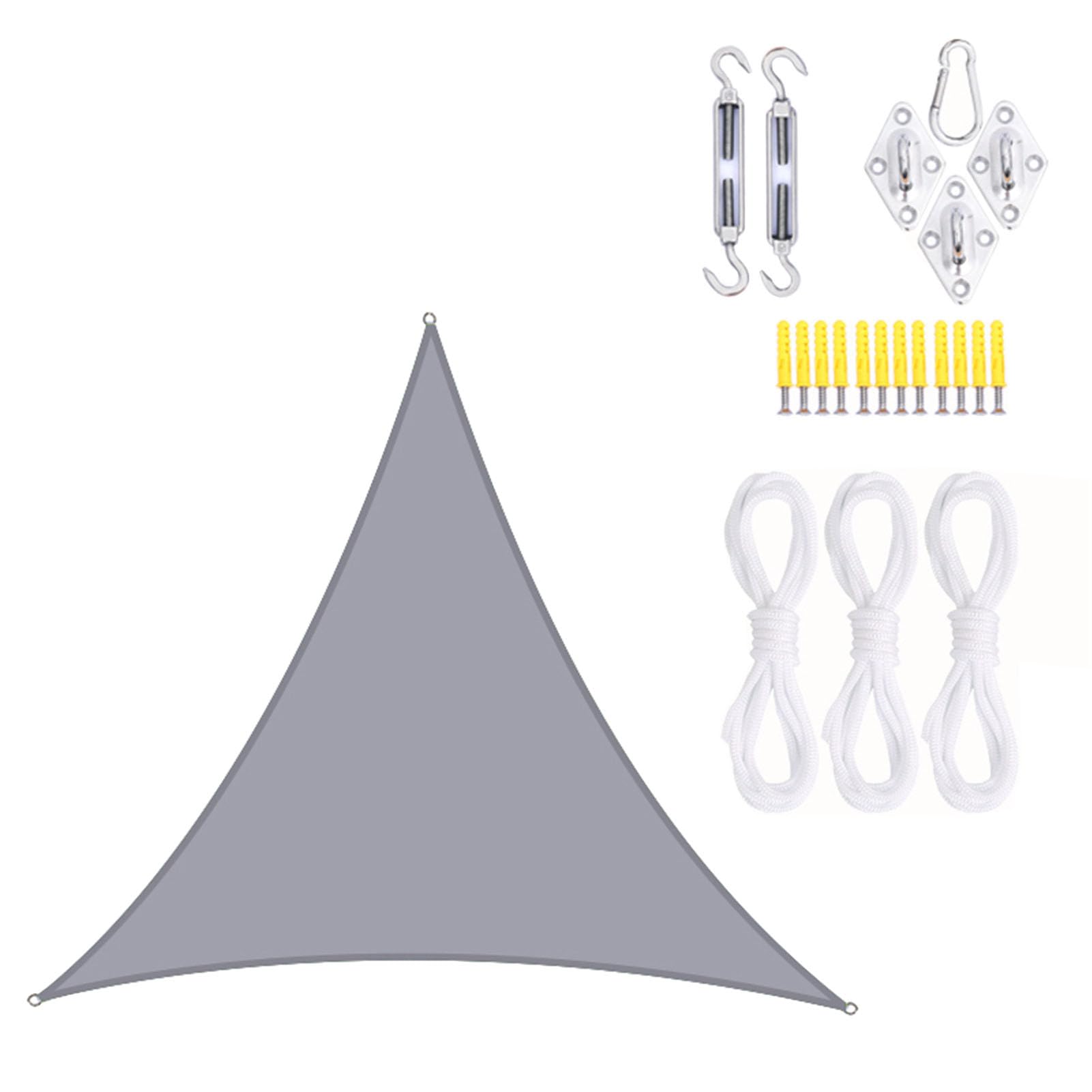 Voile d'ombrage triangulaire imperméable contre chaleur et pluie 4,5m