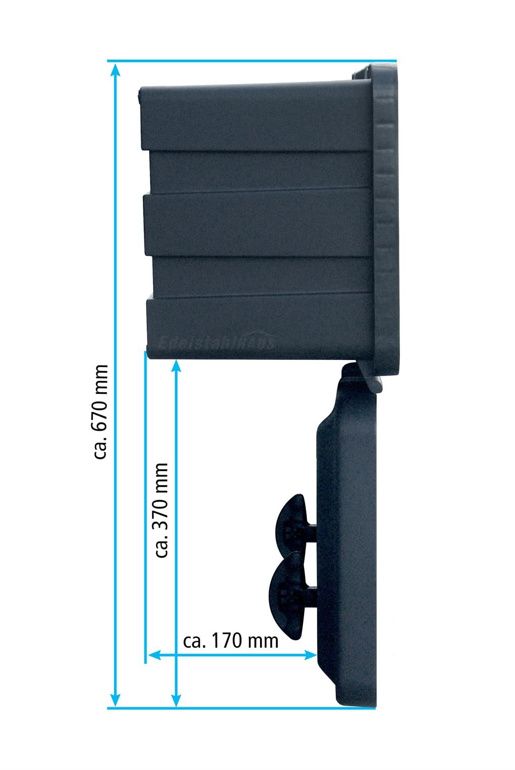 ARZER LKW Staukasten aus Kunststoff 750x350x300mm, 40 Liter, Edelstahlhaus Werkzeugkasten, Staubox, Werkzeugkiste, Gurtkiste, Deichselbox, Daken Just, Daken J040