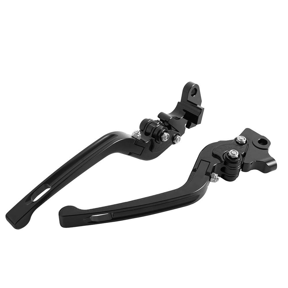 Per Yamaha YZF R6 1999-2004, Leve moto pieghevoli in alluminio CNC 3D impugnatura della freno frizione regolabile per YZF R1 2002-2003 (Nero)