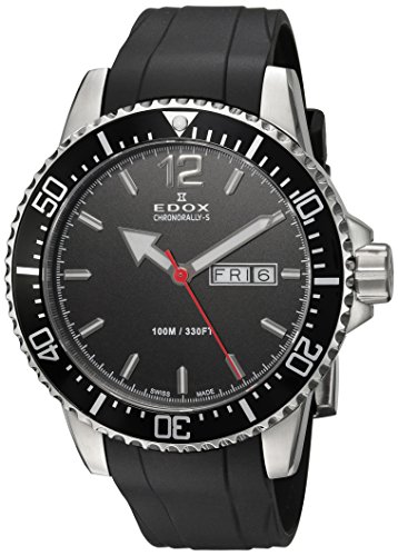 Edox Reloj Analógico para Hombres de Cuarzo con Correa en Caucho 84300 3CA NBN