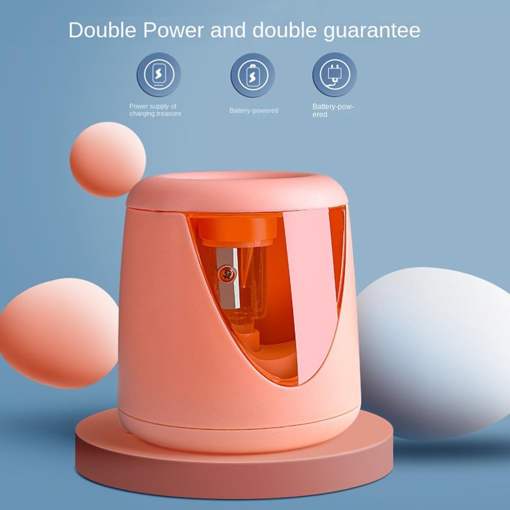 Temperamatite elettrico, temperamatite elettrico automatico, multifunzione, resistente, USB, meccanico, ufficio, scuola, studenti, regalo di cancelleria per bambini (grigio: rosa)