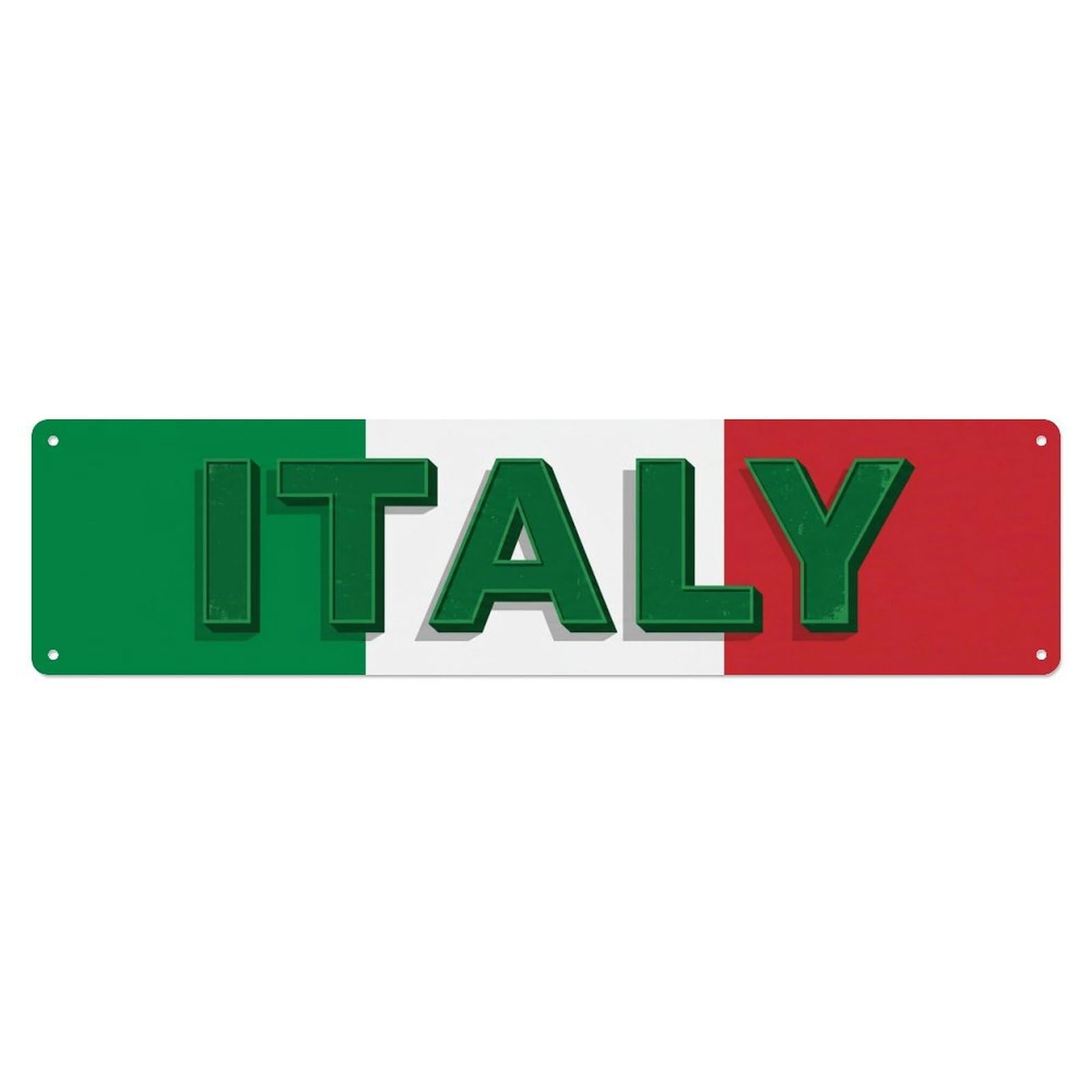 Metal Tin Sign Vintage Italy Flag Pattern