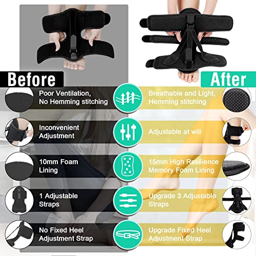 2 Pack Plantar Fasciitis Night Splint, Upgrade 3 Adjustable Straps Plantar Fasciitis Relief Night Splint For Women & Men, Relief Brace For Plantar Fasciitis Relief, Achilles Tendonitis And Foot Drop #TOP1