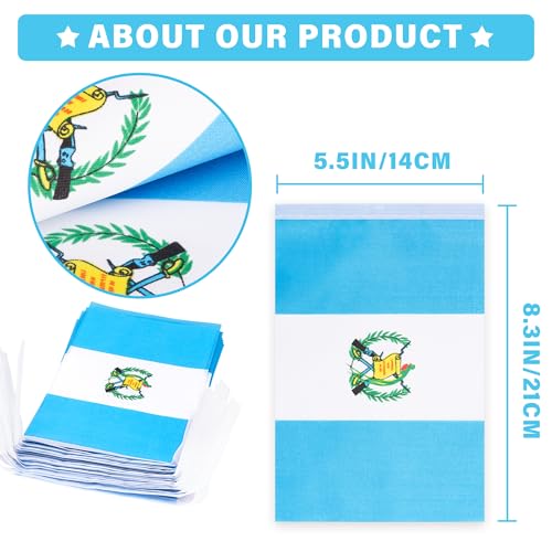 Image of Guatemala String Flag Pennant Banner, Small Mini Guatemalan Flags Bunting Banner, National Country Decoration for School, Party, Sports Events, Patriotic Festival, 33 Feet 30 Flags
