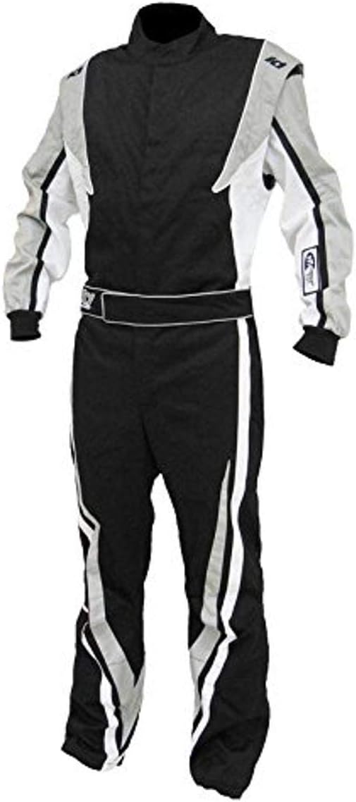 K1 Race Gear SFI 3.2a/1 Victory Auto Racing Suit (Black/White/Grey, X-Large)