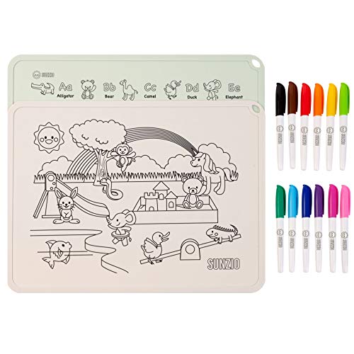 Silicone Food Catching Placemat for Kids Toddlers Baby | 2 BPA Free Placemats
