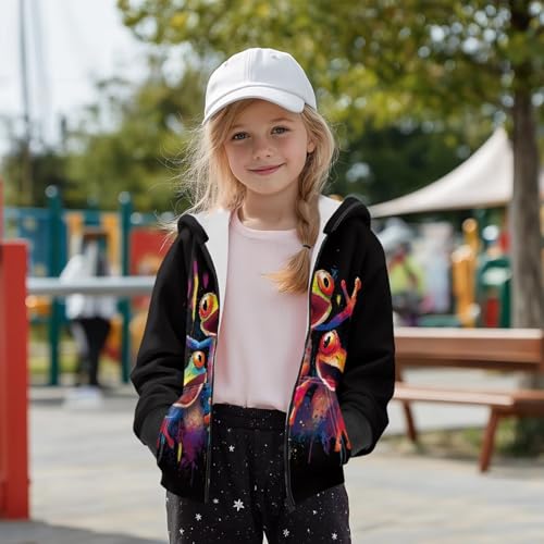 Girl's Full Zipper Sweatshirt Casual Wear, Warm Fleece Hoodies for Teen Girl, Warm Hooded Sweatshirt Casual Jacket3