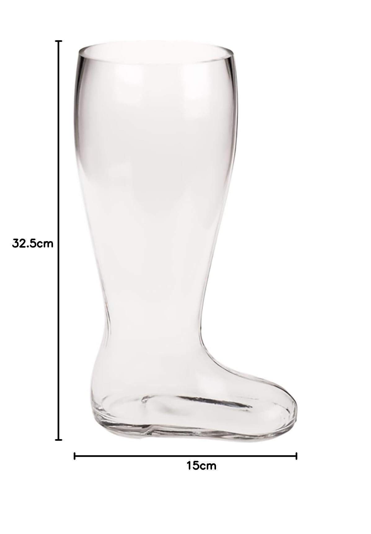 ootb 78/7890 XXL buty do piwa szklane, pojemność ok. 2 l, przezroczyste, 23,4 x 17,4 x 37,5 cm, 1 sztuka