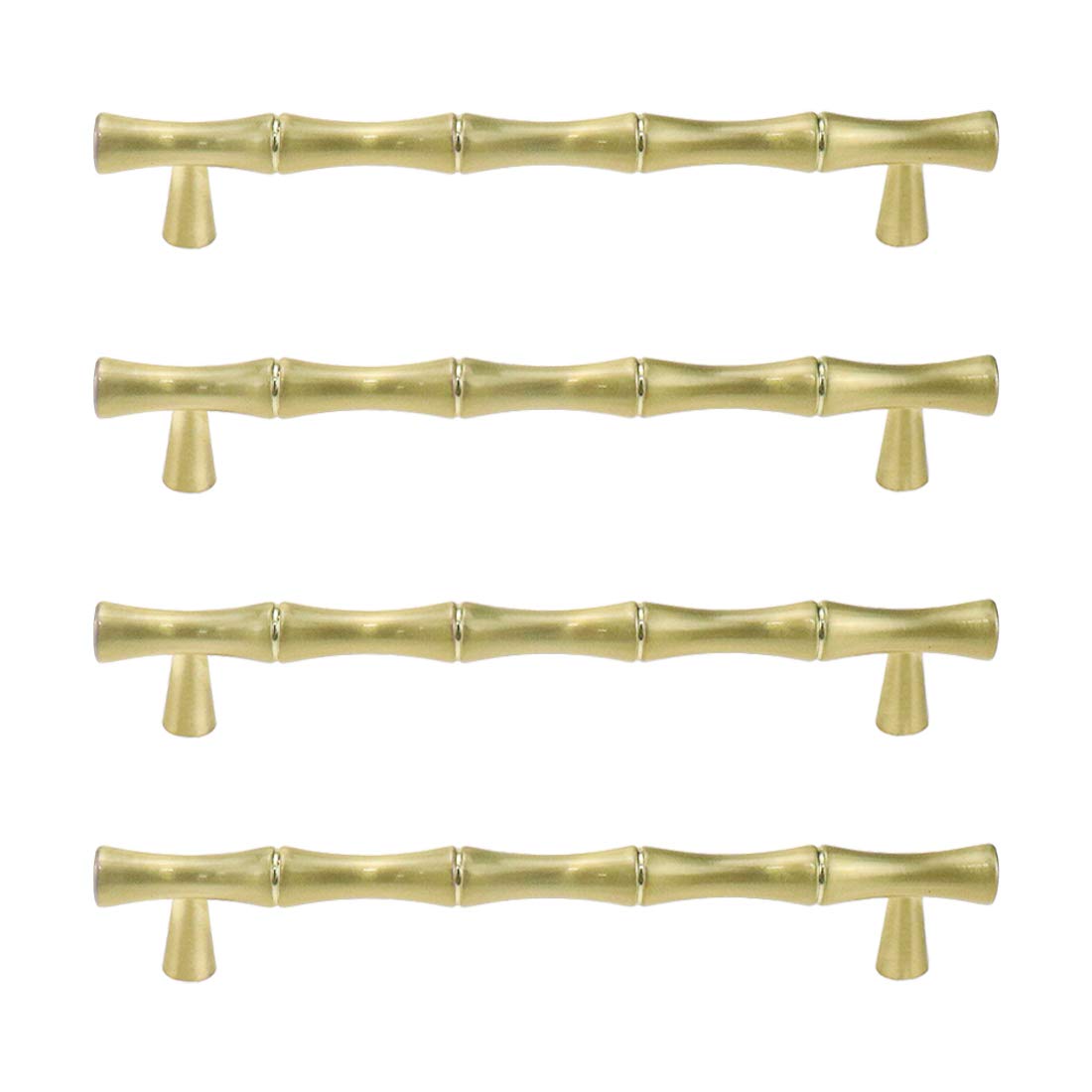 Bitray4PCS Drawer Pulls 5 Inch Hole Center Gold Dresser Handle Bamboo Shape Cabinet Pulls