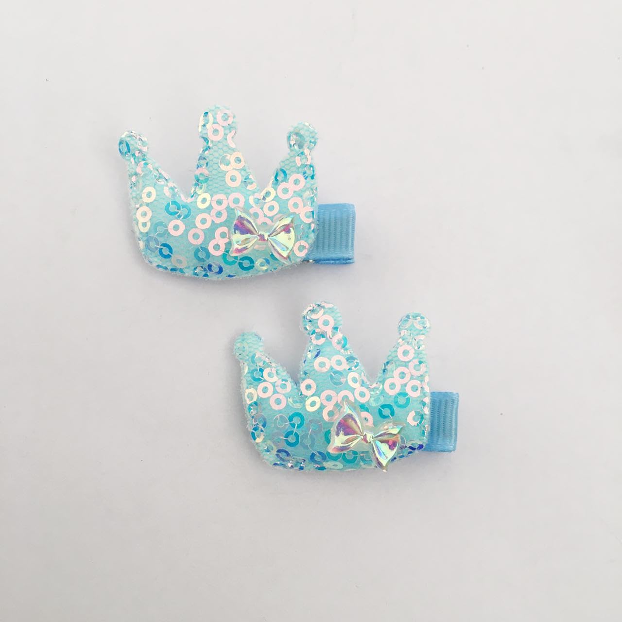 very small hair pins for kids and toddlers blue color crown shape sequins hair clips pair (pack of 2) fancy side pins center clips hair accessories (B0D2B2YDQK) Amazon Price History, Amazon Price Tracker