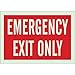 Brady 90628, 10" x 14" Polystyrene BradyGlo Emergency Exit Only Sign, Red on Glow, Pack of 4 pcs