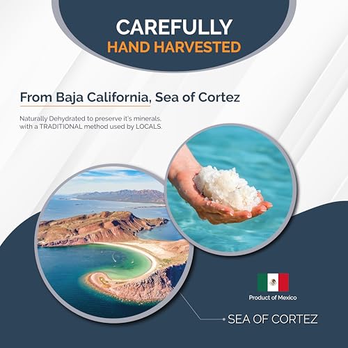 All Goods Products Mineral Sea Salt – Fine Grain, 8 oz, 100% Natural, Hand-Harvested, Loaded with 90+ Essential Minerals, 30% Less Sodium, Kosher, Unrefined.