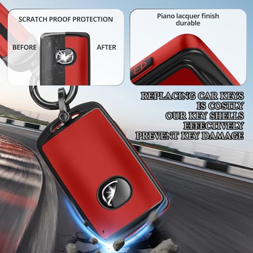 Image of For Mazda Key Fob Cover Accessories, Matte TPU Material, With a Cute Leather Keychain, for 2019-2025 Mazda 3,2020-2026 CX-5, CX-30, CX-9,CX-50