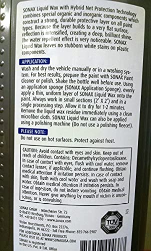 Sonax (201200-755) Hybrid Npt Liquid Wax - 16.9 Fl. Oz. #TOP5