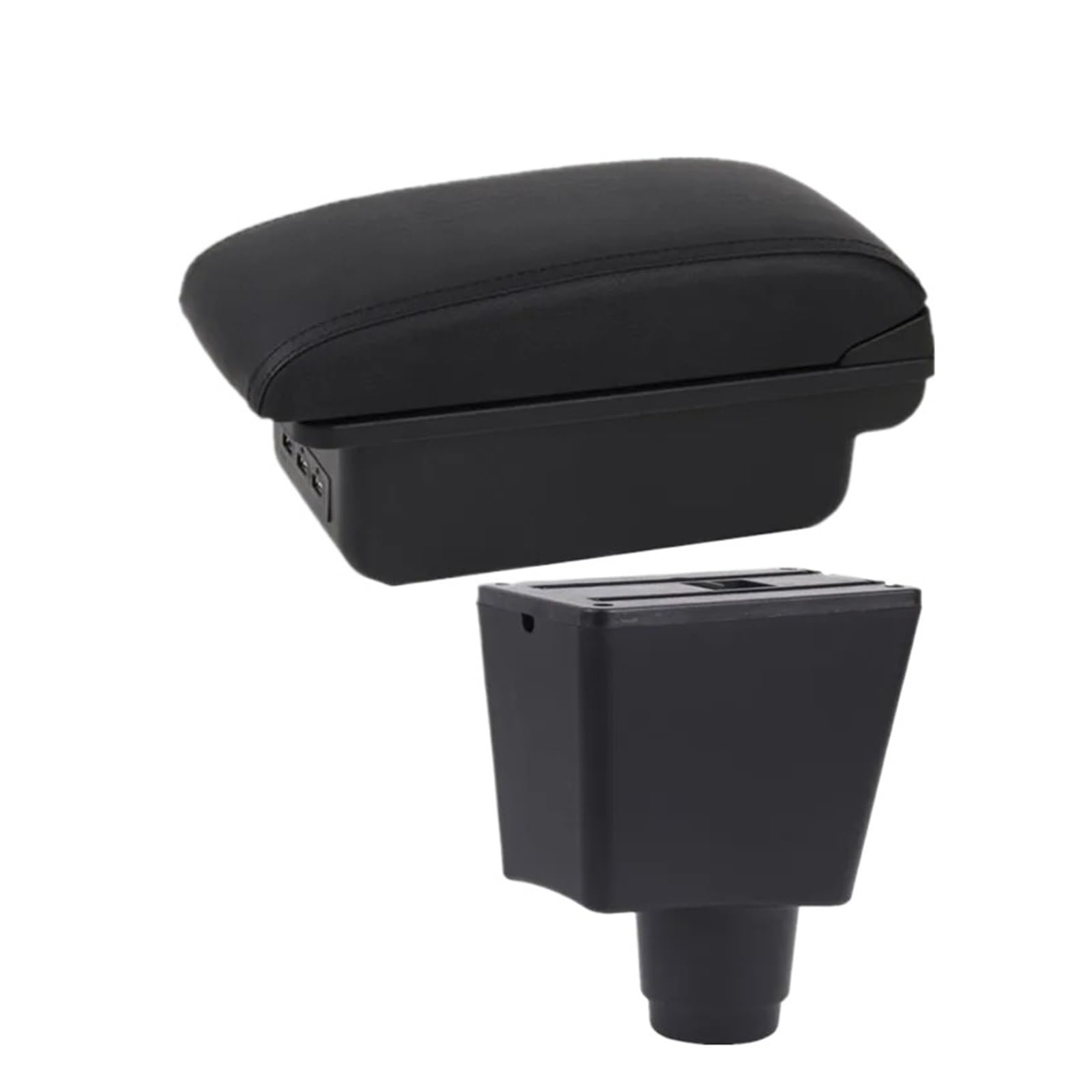GBGWRMRYX Center Armrest Box For Dacia For Logan 2 For Dokker Car Armrest Box Storage Box Interior Retrofit Accessories Arm Rest(B1 Black line 3USB)