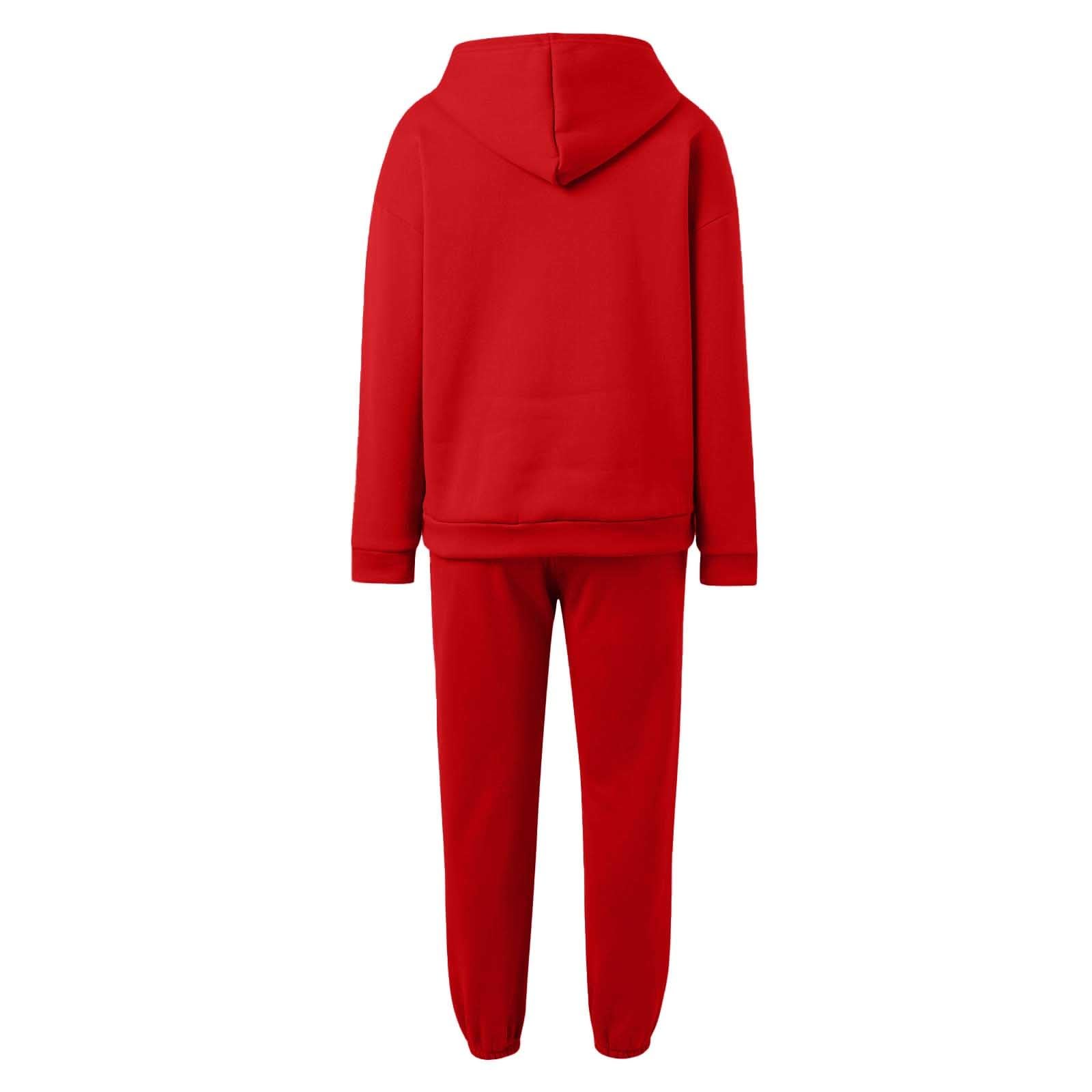 Damen Zweiteiler Kapuzenpullover mit Kordelzug Hose in hoher Taille für lässigen Komfort
