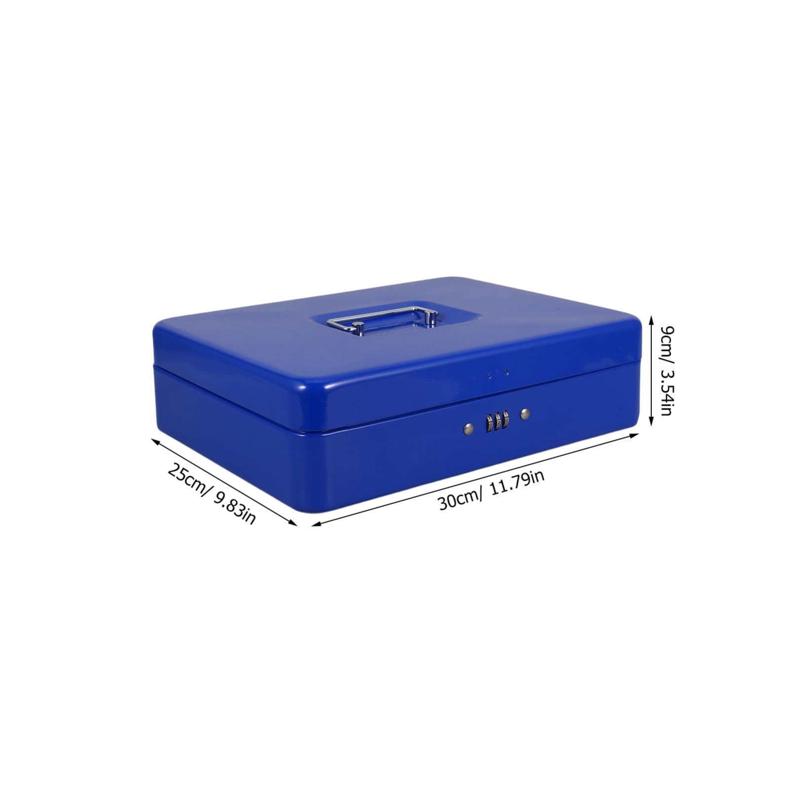 Angoily Boîte à Monnaie en Métal Bleue Serrure à Code pour Caisse Enregistreuse Style