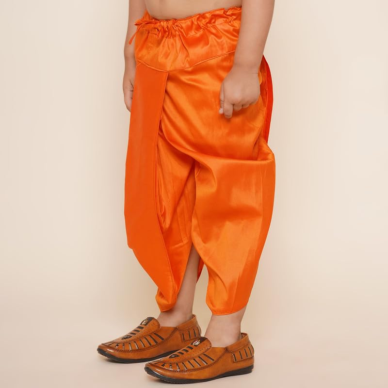 SETHUKRISHNA Boys Readymade Colour Dhotipant (06-07 Years, BD230607) Orange - Image 4 thumbnail