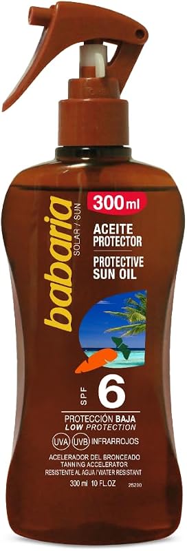 Babaria Sun Óleo Solar Sun Oil SPF 6 (Sun Oil Carrot), 300 mL