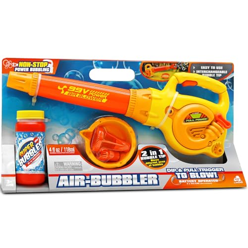 Lanard Air Bubbler - Orange Battery Powered Blower Machine with 4oz