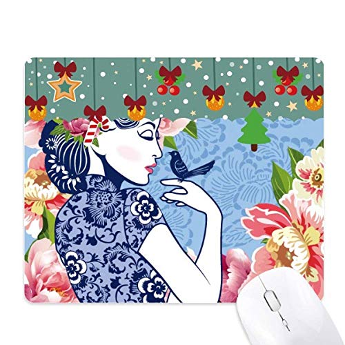 Tapis de jeu bureau oiseau fleur pour une ambiance zen et ordonnée